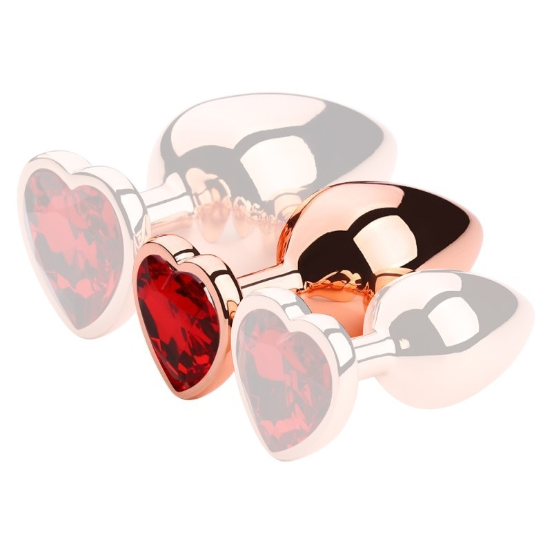 MyPlayToys Plug Bijou Anal Gold Heart M 7 x 3.4cm Rouge